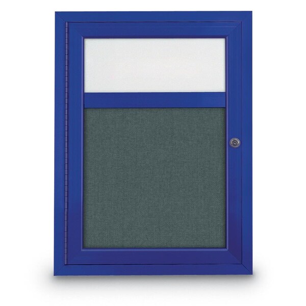 Slim Enclosed Corkboard, 30"x30", Bronze Alum Frame/Pearl